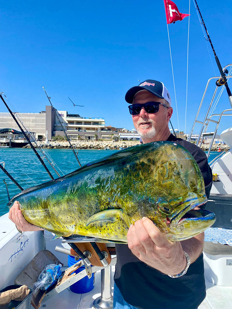 One of the larger dorado caught aboard the Pisces "Valerie" fishing out of Los Cabos